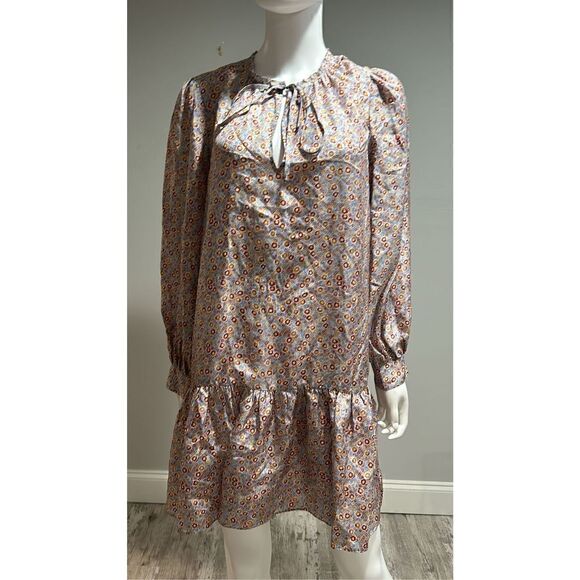 Rebecca Taylor Violet Floral Silk Mini Dress Sz Medium  ** no belt - Picture 6 of 10